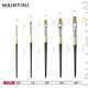Martini Nylon Brush acuarela Gouache Pintura al óleo de acrílico General Professional Gran Pico 5 Conjunto 719F-005