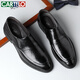 CARTELO British business men's leather shoes breathable cowhide men's shoes casual leather shoes men's slip-on loafers 9832 black 42