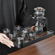 Zhengyang Lazy Automatic Glass Tea Set Home Light Luxury High-end Teapot Office Kung Fu Tea Cup 2024 New Automatic (Interesting) Ash Single Host