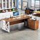 Coslon desk boss desk simple modern single manager desk desktop computer desk cabinet combination simple supervisor large desk light walnut surface + black frame (including mobile side cabinet) 1.6 meters long * 0.8 meters wide