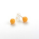 Her Generation Amber Beeswax 18K Gold Stud Earrings Fashionable Simple Jewelry for Your Girlfriend 6MM Style (863896)