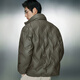 GXG Herrenkleidung, Protein-PU-Leder-Brotanzug, Stand-Alone-Jacke für Männer, 23 Winter, dunkelgrün, 175/l