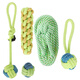 HELLOJOY Dog Toys Teeth Resistant Cotton Tether Ball Set Pet Puppies Puppy Toys 5-piece Set for Playing and Relieving Boredom