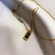 Shengqi Gold Necklace Female 999 Pure Gold Rich Small Gold Brick Set Chain 5G Small Gold Bar Clavicle Necklace Christmas Gift Small Version Gold Weight: 4.81-4.9g