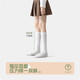 ROGHNY-3 white socks women's calf socks spring and autumn thin mid-calf socks Japanese jk pressure long over-the-knee stockings 1 pair black calf
