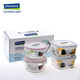 
GLASSLOCK Korea Heat-resistant Tempered Glass Lunch Box Microwave Refrigerator Fresh Box Multi Specifications Separation 670ml+695ml+bag