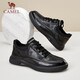 CAMEL Men's Casual Autumn Business Commuting Soft Sole Comfortable Sports Leather Shoes G13A155075 Black 41