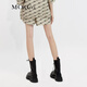 MO&Co.Sporty style retro MC presbyopic high-waisted loose shorts casual pants for women Moanke black lettering on coffee bottom S 160