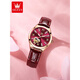 Olius 2025 Neue Schweizer Top Ten Brand -Uhren für vollautomatische mechanische Uhren von Frauen, die Top Ten Ten Uhren, Gürtel, wasserdicht 6636 Elegant Blau [Lederband]