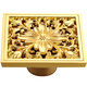 XMSJ Puro de cobre Piso de cobre Golden Golden Copper Ware TEE Drenaje de baño de baño espesa Saqueta de ducha de alcantarillado de baño Húmedo dorado completo Cobre NUEVO SOL AGUA PRUEBA 6636
