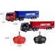 Miaopu LE Remote Control Semy-Train Control remoto Camión Semy-Train Truck Toys RC Transportador de camiones eléctricos Transportador Negro Americano Americano + CAR NEGRO [Container] Batería recargable 80 minutos + 6 Small Cars