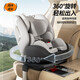 Happybe Child Safety Seat 0-12 Jahre alte Babyauto 360 rotierende ISO Hard Interface Car Safety Chair Yueying Gray [ISOfix+Latch+Stütze Beine]