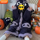 REJIP bat coral velvet pajamas for women, cute couple nightgown, men's winter flannel plush nightgown one-piece home wear set, small bat nightgown (nightgown + pants) XL recommended height [170-178CM]