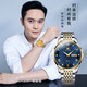 
OLEVS Swiss certified brand watch men's mechanical watch fully automatic luminous waterproof men's watch high-end men's watch double calendar OLEVS-6630 men-steel belt blue