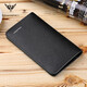 
WILLIAMPOLO Emperor Paul 17cm men's long wallet card bag thin style without folding whole 100 yuan cowhide card bag black cross pattern simple length 17.2cm