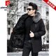 Pierre Cardin Parker Men's 2025 New Winter Fox Fur Liner Fur Integrated Mid-Length Mink Fur Jacket Green Shell + Khaki Fox Fur Liner <Real Fur Integrated> M 90Jin Jin equals 0.5kg -110Jin Jin equals 0.5kg