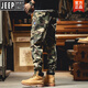 Jeep Spirit American Camouflage Hosen Männer Lose Krawatten im Freien Frühlings- und Herbsthosen Männer lässige Hosen Trendy Retro Work Hosen Männer A679 Tarnung Khaki 33 zwei Füße sechs