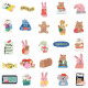 100 Korean dailylike stickers rabbit ins style mobile phone case high-looking DIY stickers Korean bear dailylike small stickers [100 pieces]