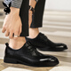 Playboy (Playboy) Lederschuhe Herrenschuhe 2025 Sommer Britisch -Business -Freizeitschuhe Herrenzehen Schicht Cowhide Formale Schuhe Schwarz 42