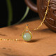 Yijin S925 sterling silver necklace women's niche design high-end lucky bag Hetian jade necklace round bead clavicle Valentine's Day gift exquisite gift box lucky bag Hetian jade necklace