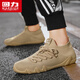 Huili Chaussures pour hommes Spring Mesh Chaussures décontractées pour hommes Soft Sole Light Running Shoes E897C Khaki 41