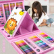 
Kakaman Girls Toy Drawing Set Painting 7-14 Years Children's Gifts 3-6-10th Birthday Gifts 15 High-end Practical Exquisite 208-piece Painting Set 61 Children's Day Gifts