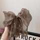 Mrs win 2025 new high-end oversized bow ponytail clip headdress hair clip female back head internet celebrity spring clip hair card apricot color A03-104