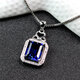 DRJEFUN rectangular tanzanite sapphire pendant necklace, women's blue tanzanite necklace set with diamonds and silver jewelry, rose gold (main stone 10X12mm) with chain