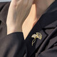 SENDME Ginkgo Leaf Brooch Women's High-end Corsage Suit Pin Fashion Accessories Birthday Gift for Girlfriend Ginkgo Leaf Brooch
