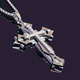 Cai Leiya European and American fashionable men's domineering cross necklace men's trendy hip-hop student pendant niche design sweater chain Holy cross necklace