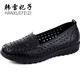 Han Xuefei (HANXUEFEIZI) mother shoes sandals summer 2025 new flat low heel middle-aged and elderly women's shoes soft sole non-slip middle-aged grandma leather shoes red A829-1 women's shoes 38 standard size