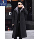 Woodpecker (TUCANO) Fur One Piece Men's Mink Liner Middle-aged Large Size Hooded Nikos Thickened Jacket Coat Winter Black (Long Nikos) XL 120-135Jin Jin is equal to 0.5 kg