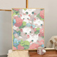 可爱猫咪数字油画diy填充涂色手工手绘系卡通丙烯油彩装饰画 qx12352 60*80cm加厚实木内框+装饰外框(