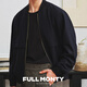 FULL MONTY [Baseball Lone Jacket] Men's Black Casual Flying Jacket Navy Blue Wool Top 2024 Fall Navy Blue 7990 44