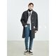 
a.b.x2023 winter new style college style real horn button double-sided wool full wool coat men's mid-length thickened jacket black M/170