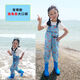 Zailu children's waterproof pants suspenders one-piece waders play water pants kindergarten sand water suit children's sea jumpsuit children's pink large pockets - lightweight style 40 size 24 inner length 15cm