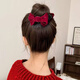 Beautiful National Day performance children's ball head grabber red small hairpin girl's bow hair accessories hairpin female hairpin headdress red diameter 6.5cm