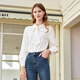 Betu women's autumn new shirt French detachable ribbon versatile long-sleeved shirt for women 2309T46 off-white S (off-white pre-sale 04/03 shipment)