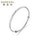 Safir platinum bracelet for women, PT950 platinum baby's breath, live mouth, push-pull type, adjustable, about 14.95 grams