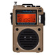 Hanrongda 701 Multifunktionsfunk-Radio-Upgrade-Version Multi-Band-Bluetooth-Plug-in-Karte Kleiner Audiouhr Steuerungsschalter großer Lautsprecher Wüstengelb Standard: Ladekabel + Lanyard + Speichertasche