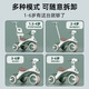 Beiq children's tricycle 1-3 years old bicycle baby walking artifact baby stroller 3-in-1 stroller safety guardrail + backrest + steering push rod green push and ride dual-purpose 0-6 years old baby bicycle