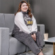 Jinzhiyan Koralle Velvet Großgröße Pyjamas für Frauen verdickte Samt Herbst und Winter plus Fett Plus Größe Fett Mm200jin [Jin entspricht 0,5 kg] Home Clothing Winter Stil WB6625 Green Button Samt 5xl [Empfohlenes Gewicht 200-240jin [Jin Equals garvales 0,5 kg]]]]