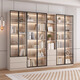 Tangji light luxury glass door bookcase free combination bookshelf floor living room display cabinet storage cabinet double door double drawer 60cm long