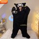 REJIP Hanton Ugly Fish Cute and Funny One-piece Couple Pajamas Women's Autumn and Winter Thickened Coral Fleece Hooded Men's Home Clothes Clown Fish One-piece XXL170-182CM