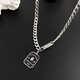 QMXD Wang Jiaer's same lucky nameplate necklace men's trendy light luxury high-end pendant women's clavicle chain birthday gift lucky nameplate necklace