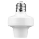International electrician intelligent wireless remote control lamp holder household wiring-free switch E27 screw energy-saving lighting 220v light bulb lamp holder one sticker + one lamp holder white