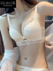 GG VH CK light luxury sexy underwear women's lace new style push-up push-up to shrink the side breasts to show large anti-sagging bra bra set for women cream color set brand underwear gift box 75B /34