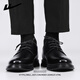 Huili official leather shoes men's summer breathable black formal shoes business men's shoes black 41