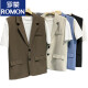 ROMON vest men's vest jacket suit collar ins trendy versatile black casual work jacket J01 black S