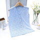 AB underwear women's pure cotton pajamas summer sleeveless sweatshirt middle-aged and elderly mothers printed V-neck cardigan vest T-shirt S724 Little Blue Flower XL (165/95)